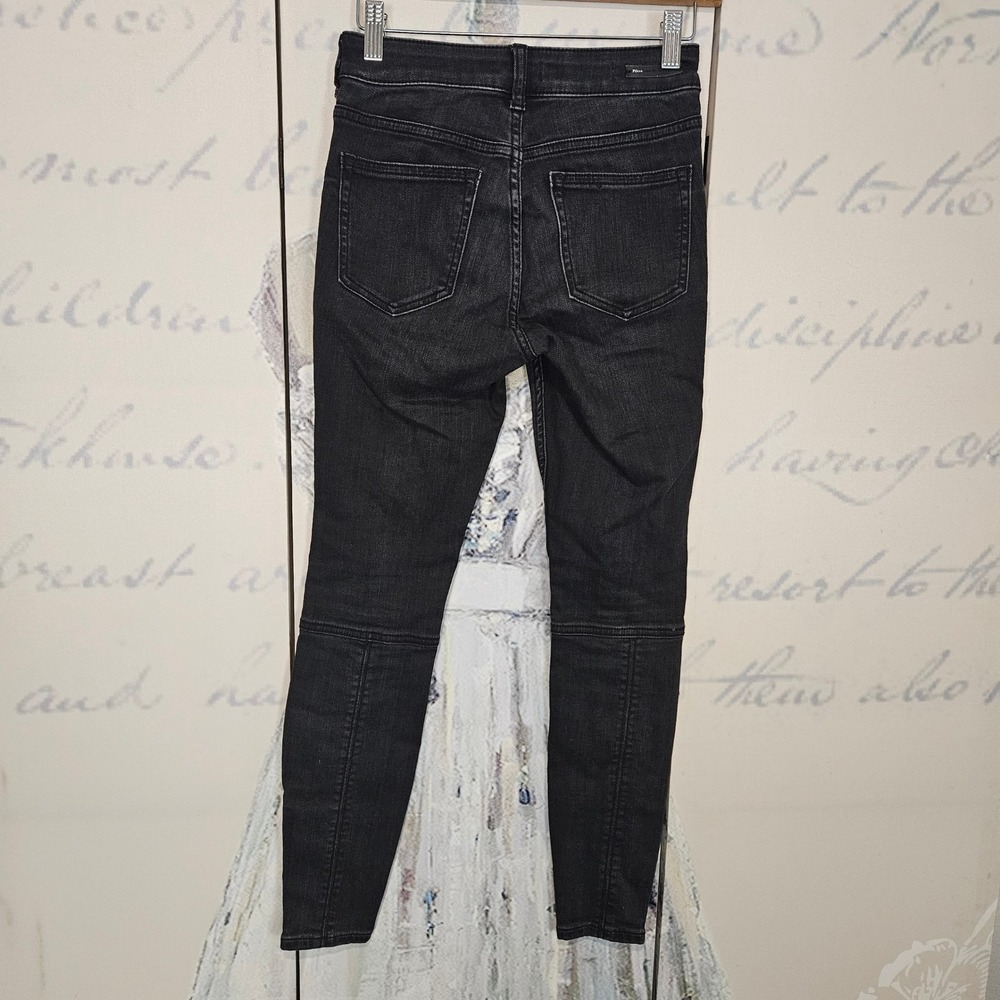 Pilcro and the Letterpress Anthropologie High Rise Moto Denim Leggings Black 25 - Picture 3 of 11